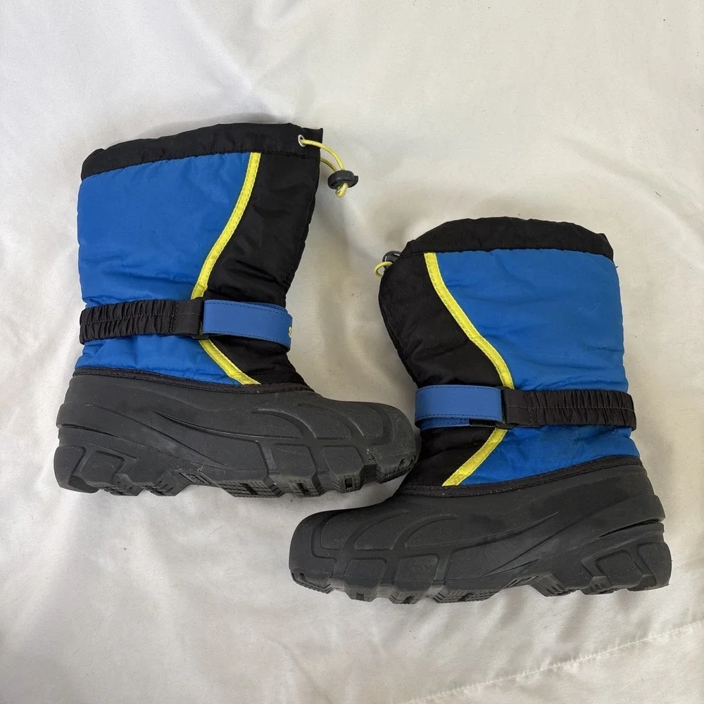 SOREL Blue/Black Flurry Youth Boys Insulated Winter Waterproof Snow Boots Size 5